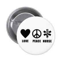 Love Peace Nurse Pinback Buttons