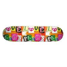 love peace skateboard