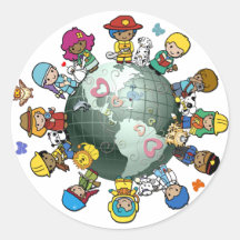 Love Planet Earth: Unite for Peace Round Sticker