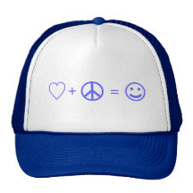 Love plus Peace equals Happiness Mesh Hat