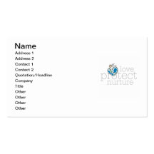 Love Protect Nurture T-shirts and Gifts Business Card Template