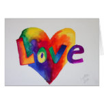 Love Rainbow Heart Greeting Card or Note Cards