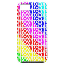 Love Rainbow Text Design on White iPhone 5 Cases