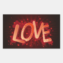 love rectangle sticker
