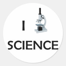 Love Science Microscope Round Stickers