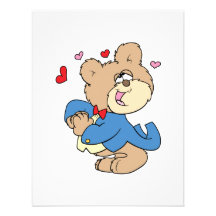 love sick boy teddy bear design custom announcement