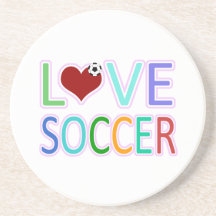 LOVE SOCCER DRINK COASTERS