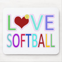 LOVE SOFTBALL MOUSE MAT