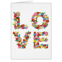 LOVE Spring Flowers Blank / Invitation Card