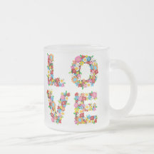 LOVE Spring Flowers Romantic Valentine Wedding Mug