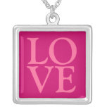 LOVE Sterling Silver Necklace {pink}