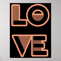 LOVE text design, art deco style (any colour) Print