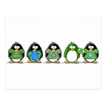 Love the earth penguins post cards