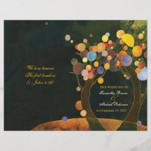 Love Trees Bi Fold Wedding Ceremony Programs Flyer Design