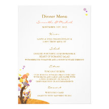Love Trees DIY Wedding Reception Menu (5.5x7.5) Personalised Announcement