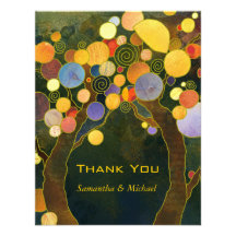 Love Trees Unique Wedding Thank You Flat Cards Personalized Invitations