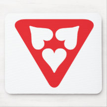love triangle hearts mouse pad