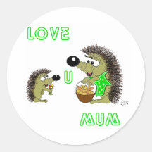 Love U Mum Round Sticker