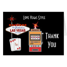 Love Vegas Style Black Thank You Cards