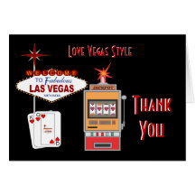 Love Vegas Style Black Thank You Cards