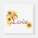 Love with Sunflowers Fridge Magnet