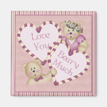 Love You Beary Much Square Magnet
