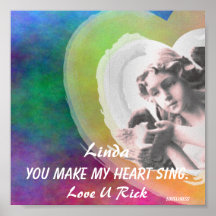 Love You Make My Heart Sing Poster-Customise