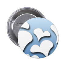 Loveable hearts on bluish texture pinback button