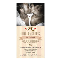 Lovebirds Cream Engagement Photo Card