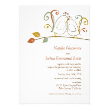 Lovebirds on Branches Wedding Invitations