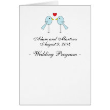 "Lovebirds" Wedding Programs Greeting Card