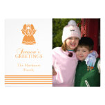 Lovely Angel Christmas Card (Gold) Personalized Announcements