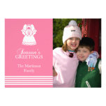 Lovely Angel Christmas Card (Pink) Announcements