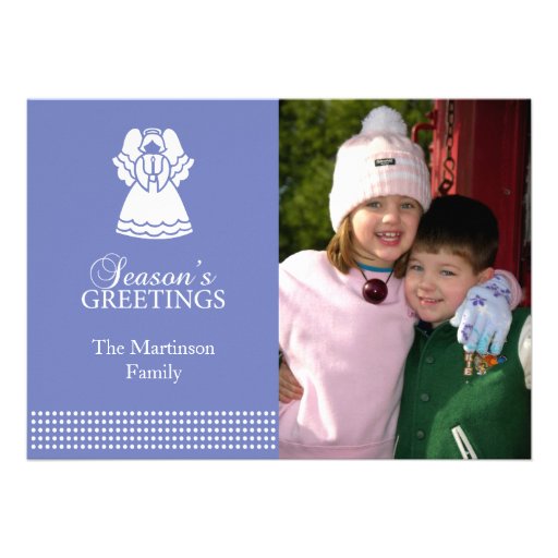 Lovely Angel Christmas Card (Purple) Personalized Invite