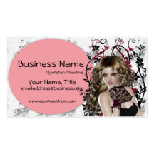 Lovely Brown Haired Lady 3- Fantasy Business Cards