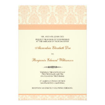 Lovely Damask Wedding Invitation (peach/cream)