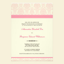 Lovely Damask Wedding Invitation (pink/cream) invitations