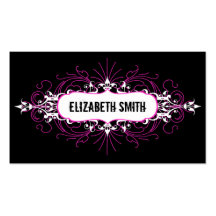 Lovely Gothic Business Card Pink/Black