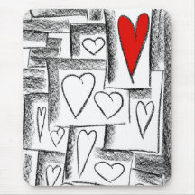 lovely hearts mouse pad