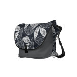 Lovely Leaves Black and White Messenger Bag messenger bags