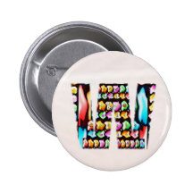 Lovely Name Initial W WW WWW n Let the World KNOW Button