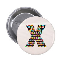 Lovely Name Initial X EXE AXE n Let the World KNOW Pinback Button