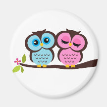 Lovely Owls Fridge Magnets