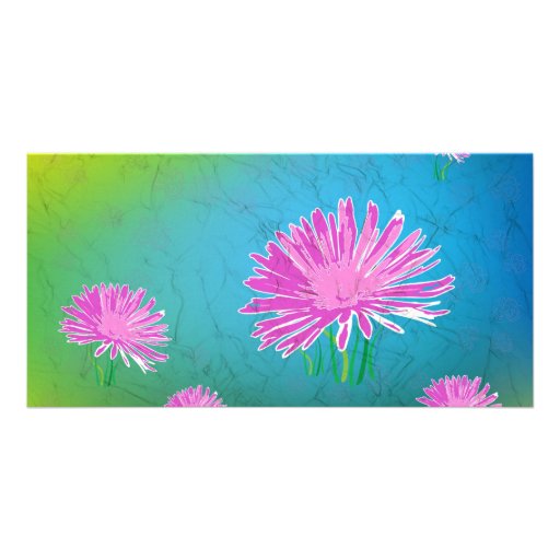 Lovely Pink Flower Custom Photo Card