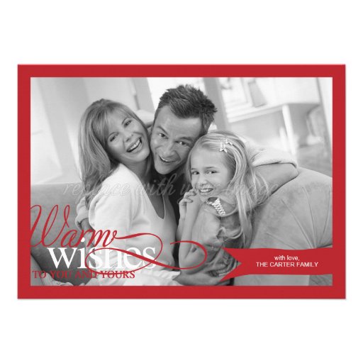 Lovely Ribbon Christmas/ Holiday Photo Card Personalized Announcement