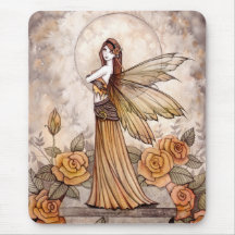 Lovely Rose Fairy Mousepad by Molly Harrison