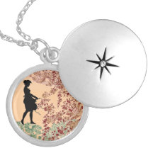 Lovely Silhouette Girl In Peach Jewelry