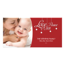 LovePeaceJoy Hanging Ornament Premium Photo Card