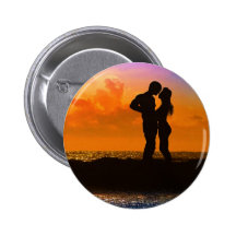 Lovers Kissing at Sunset on the Beach Pin
