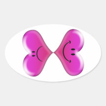 Loves Me, Loves Me Not, Fun Hearts Design Oval Sticker